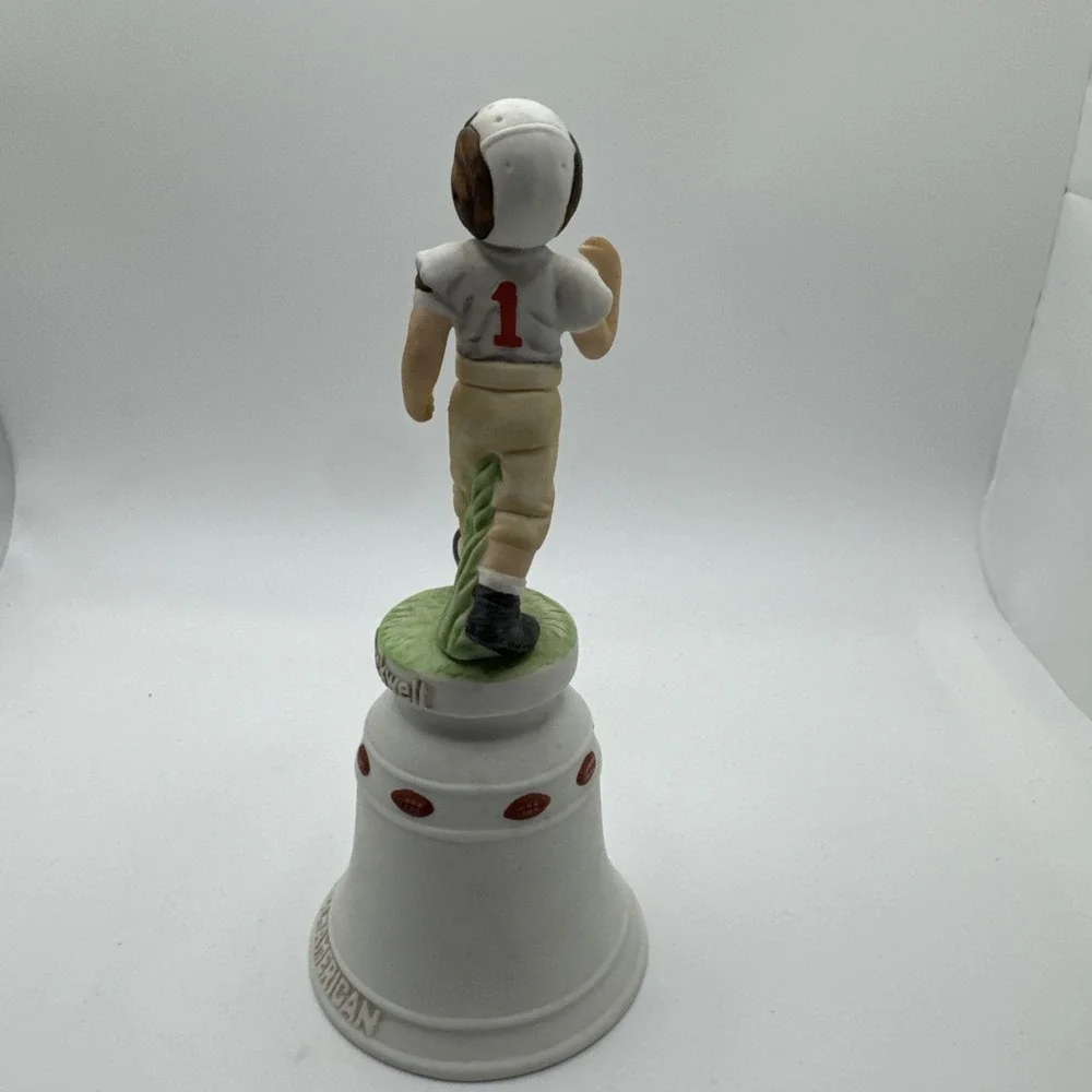 Norman Rockwell bell porcelain figurine river shore future all american football